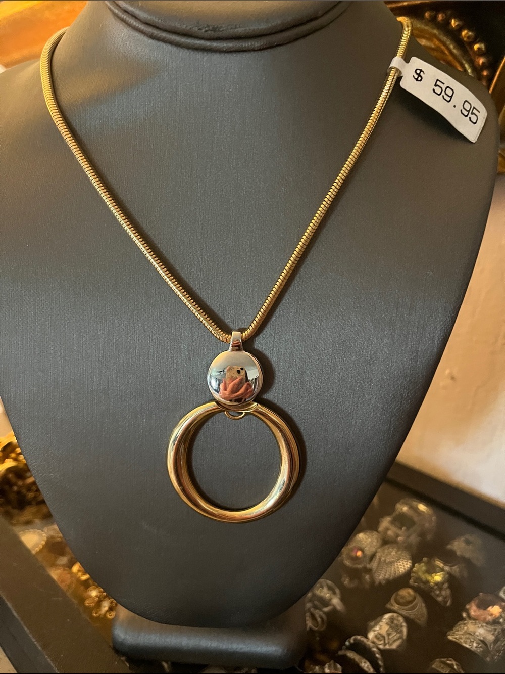 Ballet Brand Gold Tone Circle Necklace